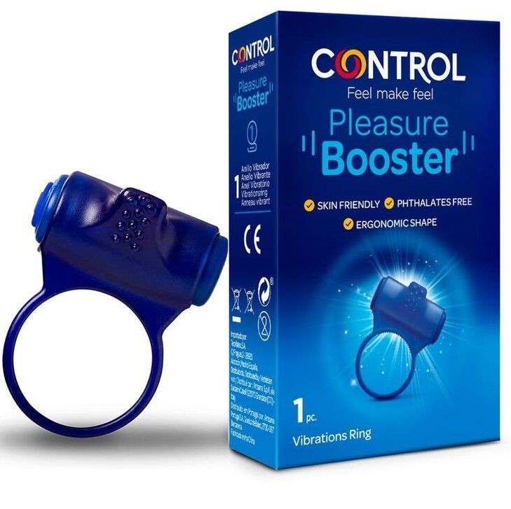 Control Pleasure Booster Vibrations-Penisring – mit Stimulationskopf
