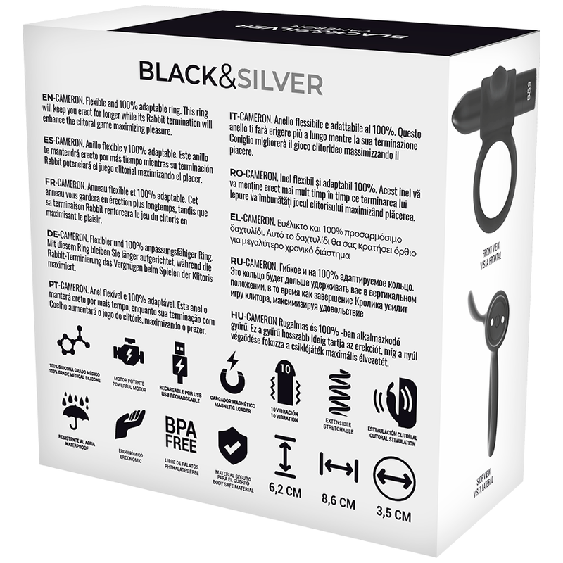 Black&Silver Cameron Cockring-uhr mit Fernbedienung