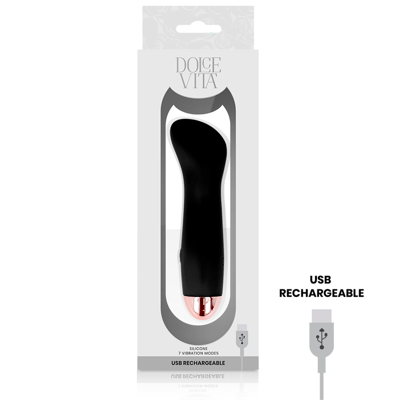 Dolce Aufladbarer Vibrator eine Schwarze 7-geschwindigkeit