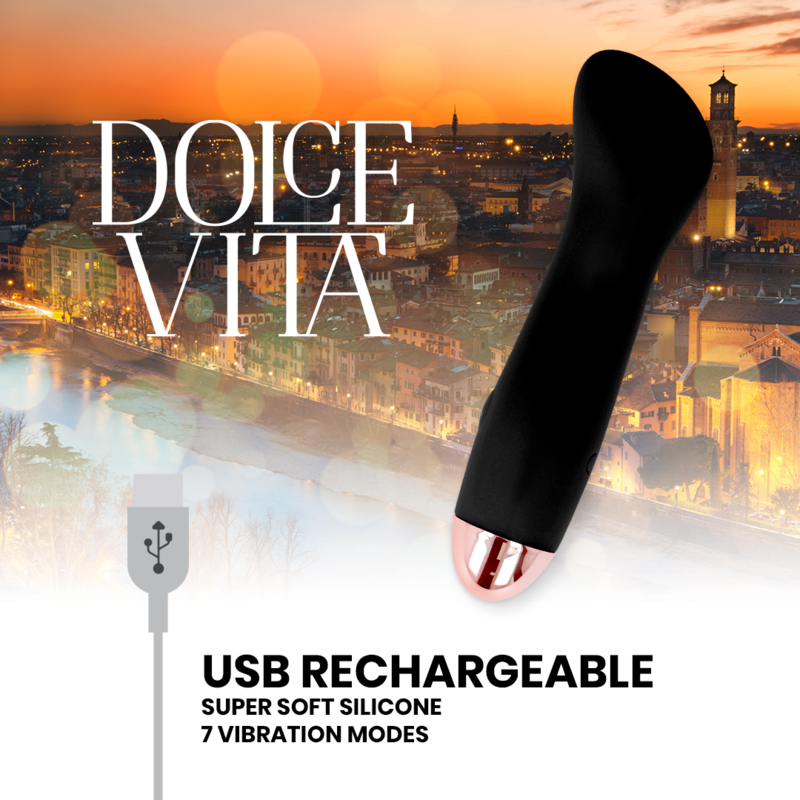 Dolce Aufladbarer Vibrator eine Schwarze 7-geschwindigkeit