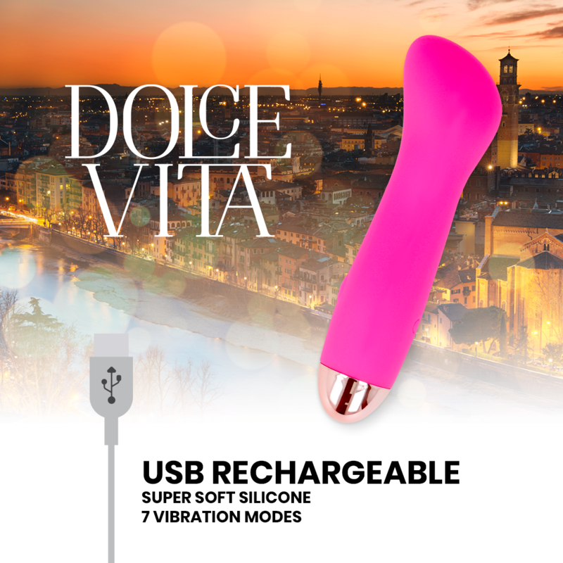 Dolce Aufladbarer Vibrator eine Rosa 7 Geschwindigkeit