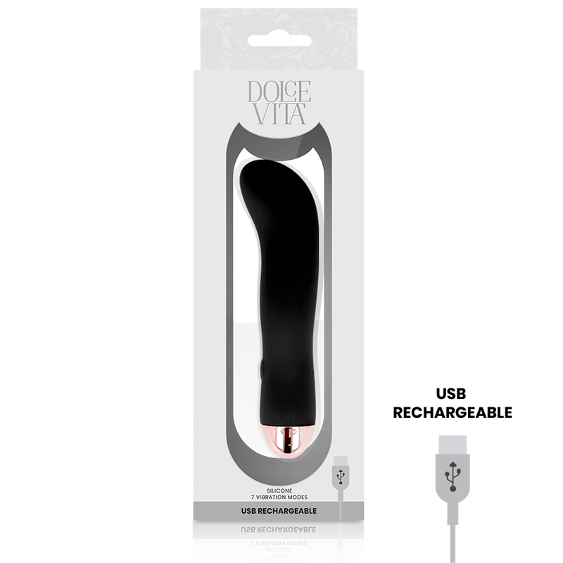 Dolce Aufladbarer Vibrator Zwei Schwarz 7 Geschwindigkeit