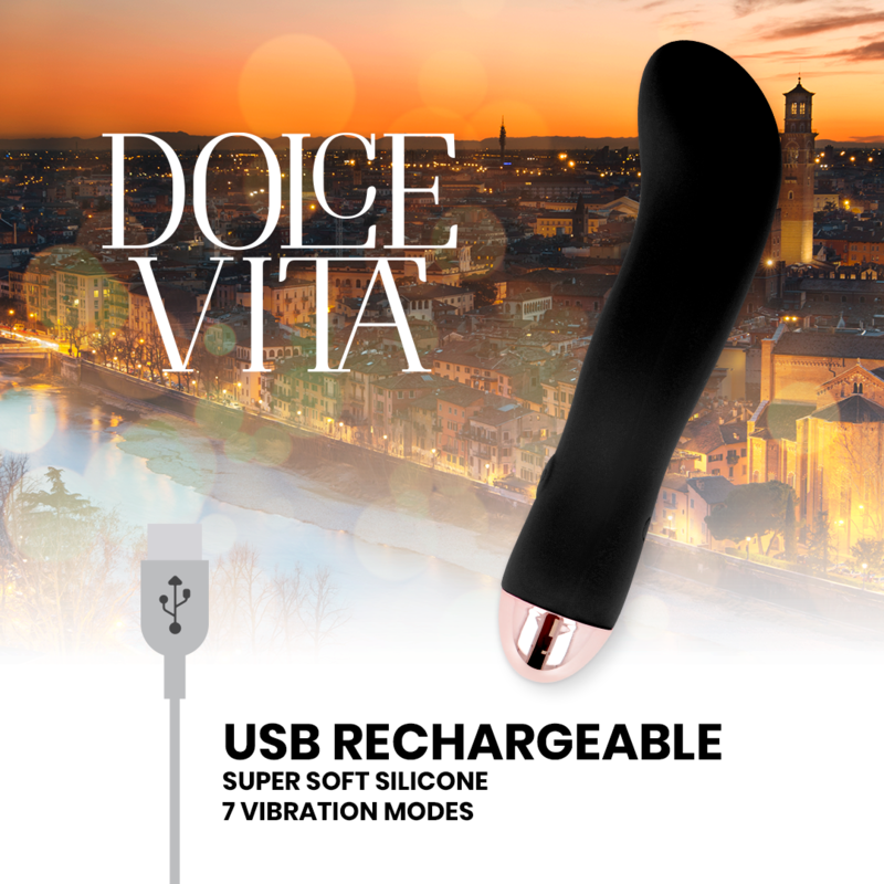 Dolce Aufladbarer Vibrator Zwei Schwarz 7 Geschwindigkeit