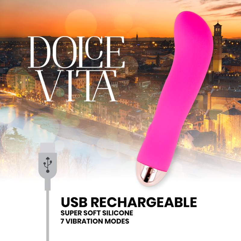 Dolce Vita Aufladbarer Vibrator Zwei Rosa 7 Geschwindigkeiten