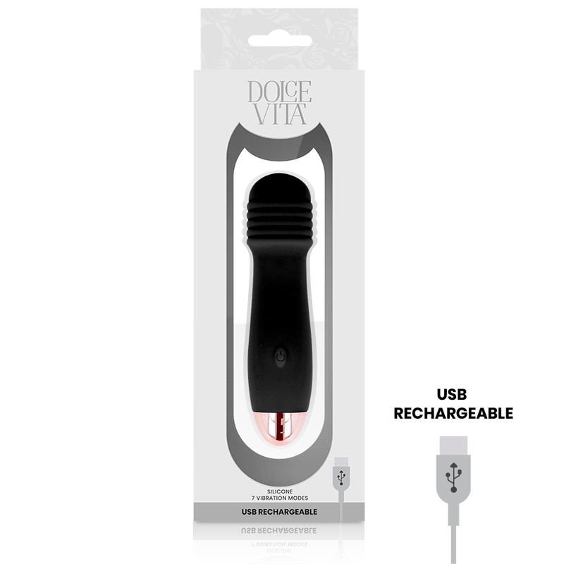 Dolce Vita Aufladbarer Vibrator Drei Schwarz 7 Geschwindigkeit