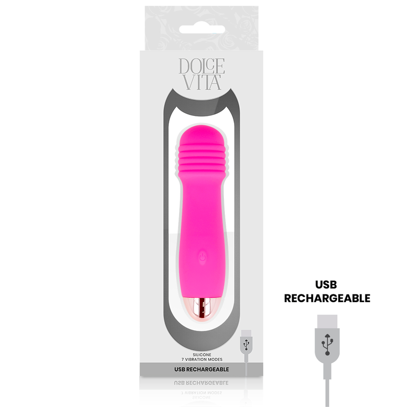 Dolce Vita Aufladbarer Vibrator Drei Rosa 7 Geschwindigkeiten