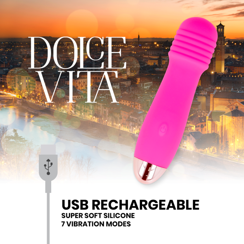 Dolce Vita Aufladbarer Vibrator Drei Rosa 7 Geschwindigkeiten