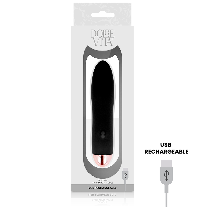 Dolce Vita Aufladbarer Vibrator Vier Schwarz 7 Geschwindigkeiten