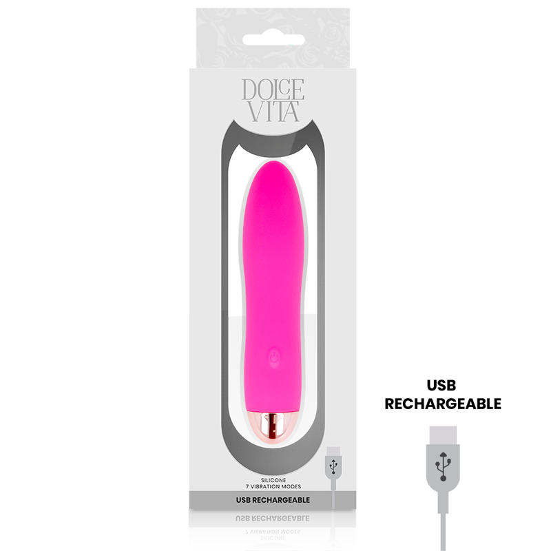 Dolce Vita Aufladbarer Vibrator Vier Rosa 7 Geschwindigkeiten