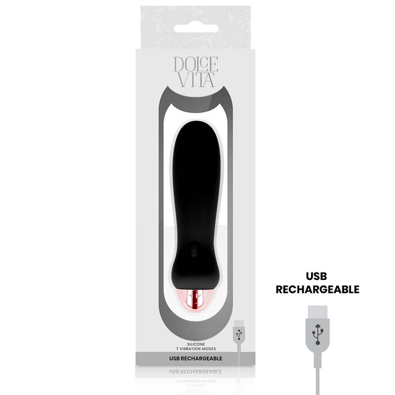 Dolce Vita Aufladbarer Vibrator Fünf Schwarz 7 Geschwindigkeiten