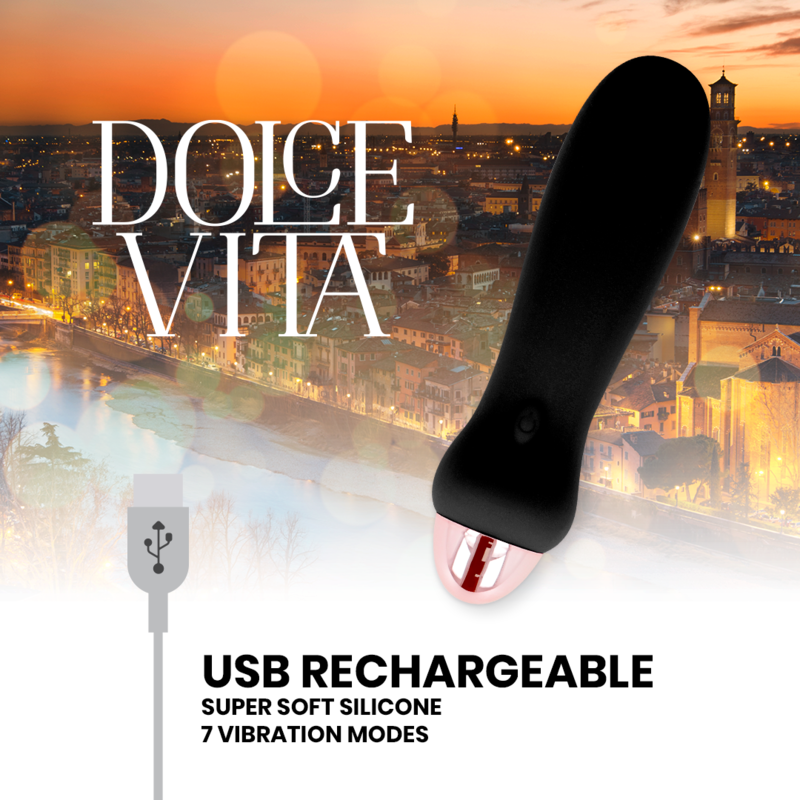 Dolce Vita Aufladbarer Vibrator Fünf Schwarz 7 Geschwindigkeiten
