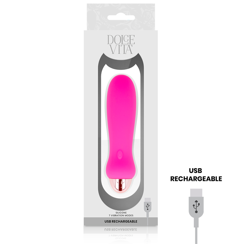 Dolce Vita Aufladbarer Vibrator Fünf Rosa 7 Geschwindigkeiten