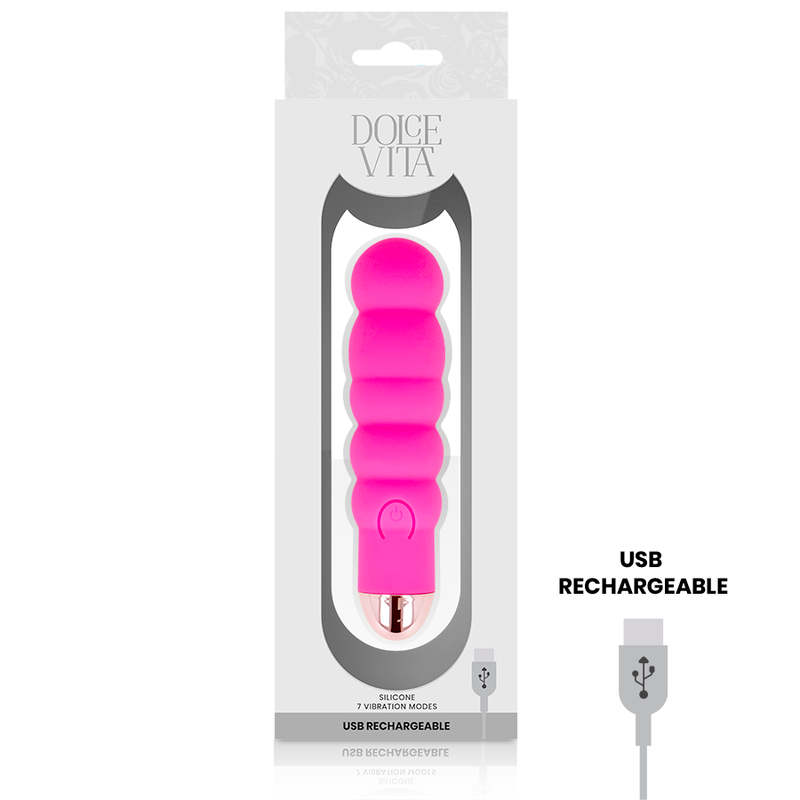 Dolce Vita Aufladbarer Vibrator Sechs Rosa 7 Geschwindigkeiten