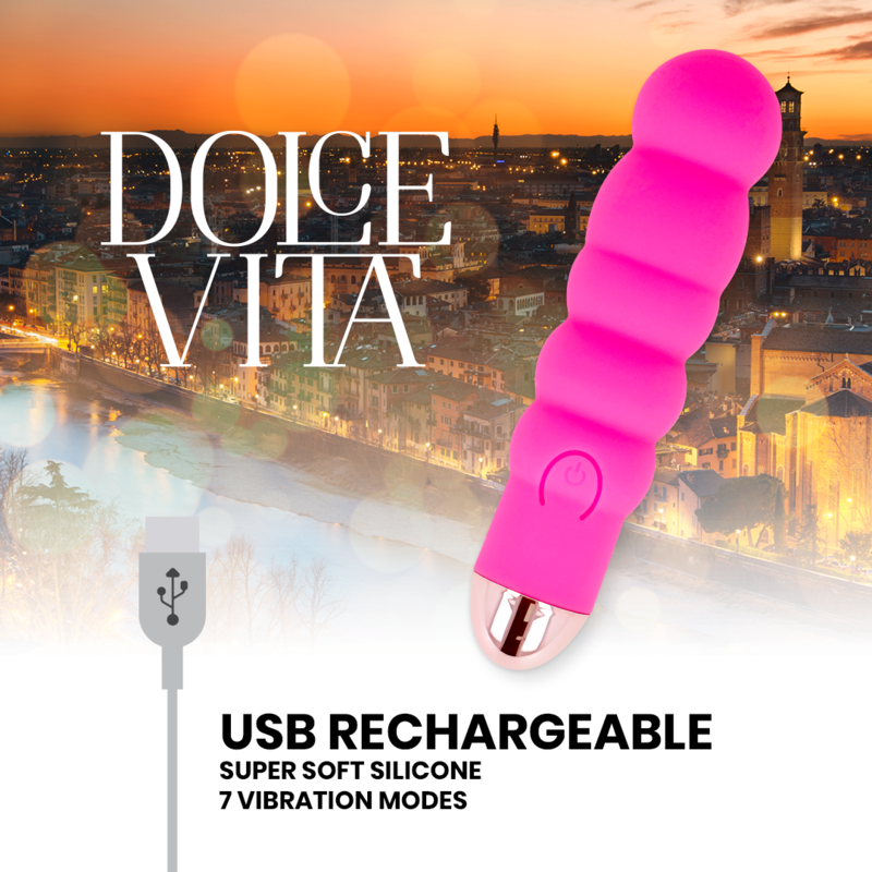 Dolce Vita Aufladbarer Vibrator Sechs Rosa 7 Geschwindigkeiten