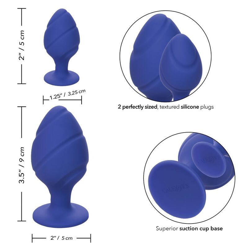 CalExotics Cheeky Butt Plug Set – lila, S und L