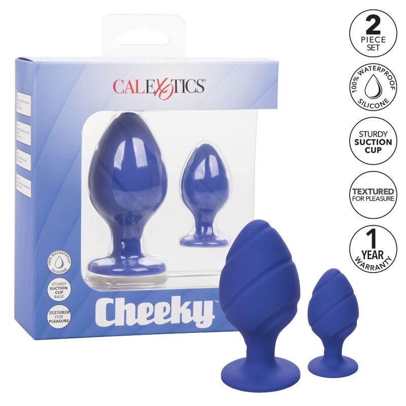CalExotics Cheeky Butt Plug Set – lila, S und L