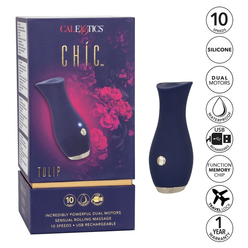 CalExotics Chic Tulpe Massager Blau