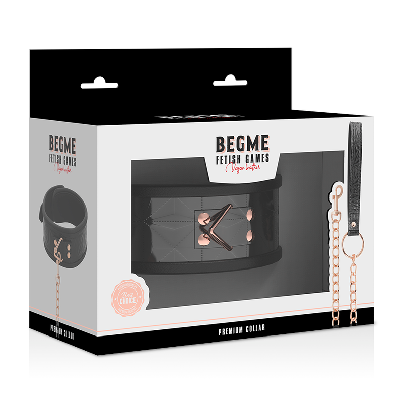 Begme Black Edition Premium Veganer Lederhalsband