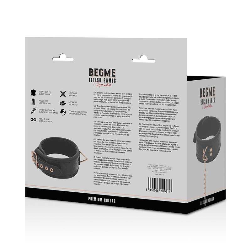 Begme Black Edition Premium Veganer Lederhalsband