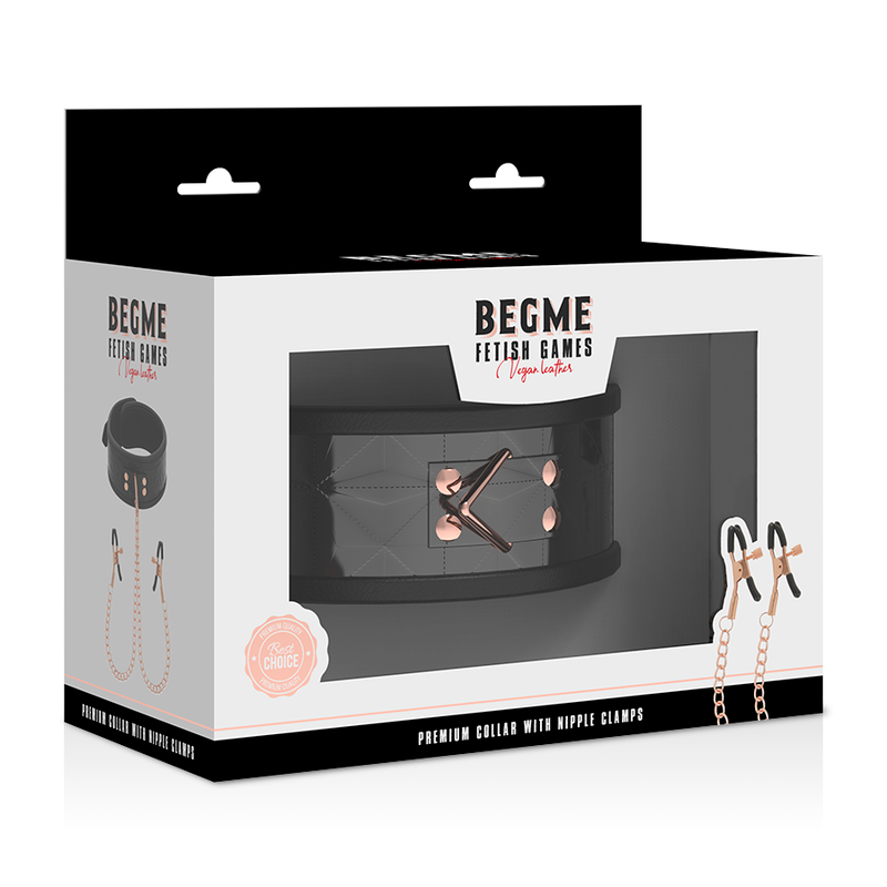 Begme Black Edition Halsband mit Nippelklemmen