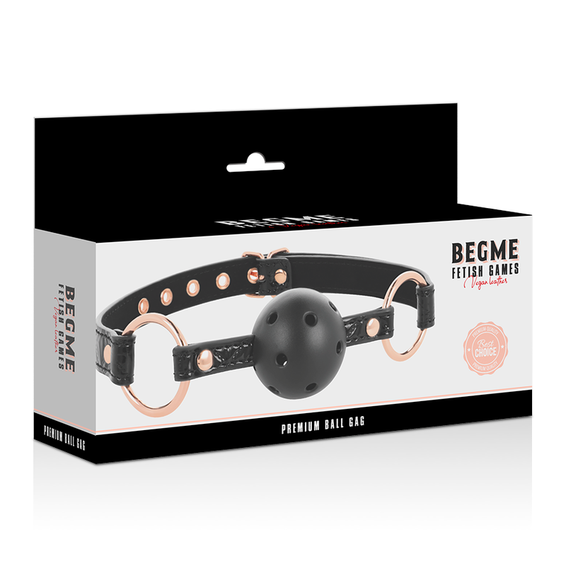 Begme Black Edition Ballknebel Veganes Leder