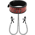 Begme Red Edition Halsband mit Nippelklemmen – Neopren, Kette