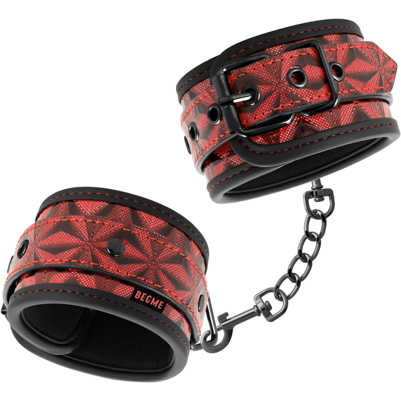 Begme Red Edition Handschellen aus veganem Leder – nickelfrei