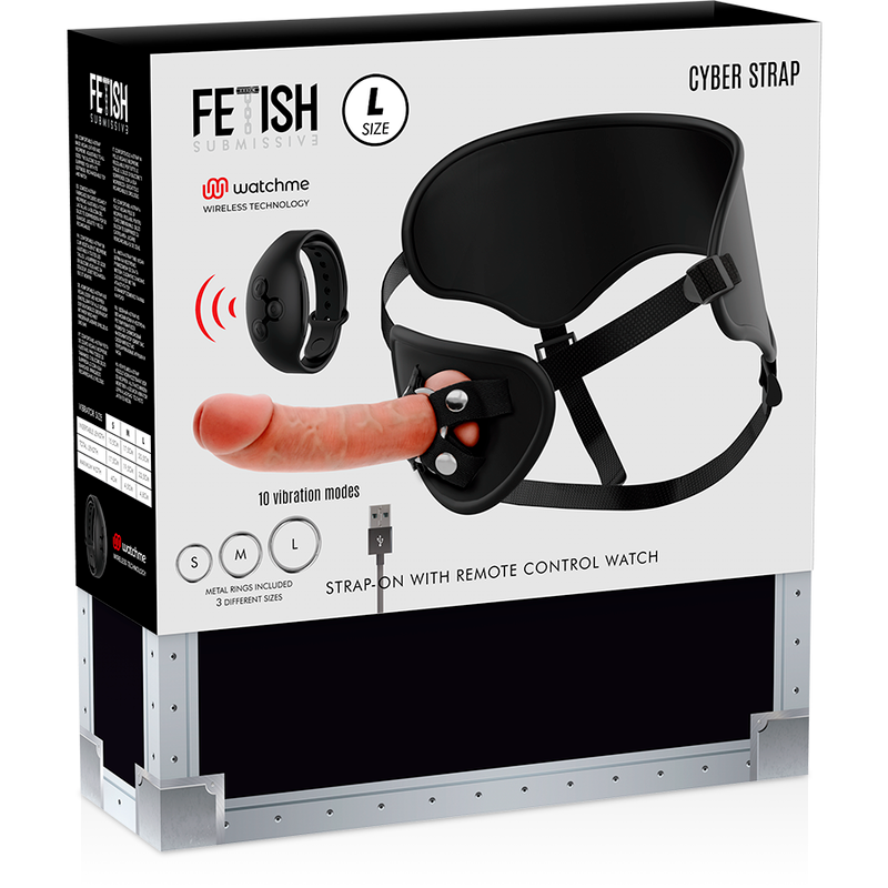 Fetish Submissive Cyber Strap-On mit WatchMe-Dildo – L