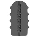 All Black Bumpy Masturbator – texturiert, mehrere Kammern, 17 cm