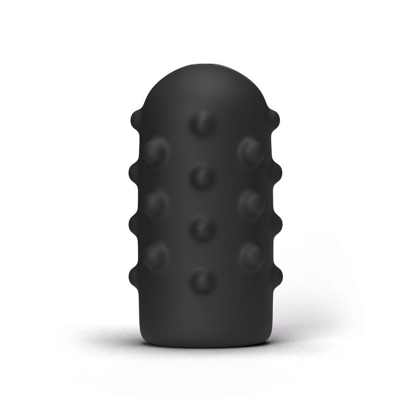 All Black Bumpy Masturbator – texturiert, mehrere Kammern, 17 cm