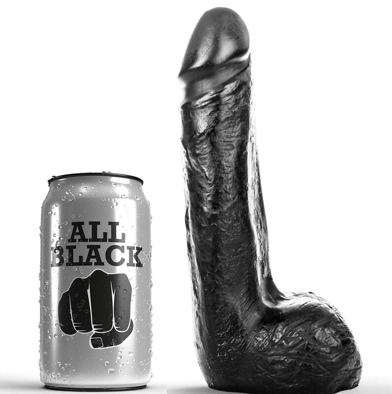 All Black Weicher Schwarzer Realistischer Dildo 20 cm