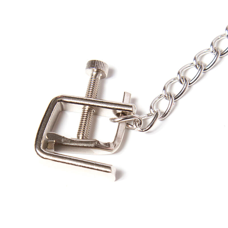 Ohmama Fetish Nippelklemmen Metall mit Kette – verstellbar