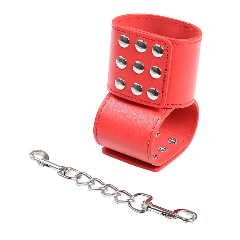 Ohmama Fetish Rote Handschellen mit Schnappverschluss