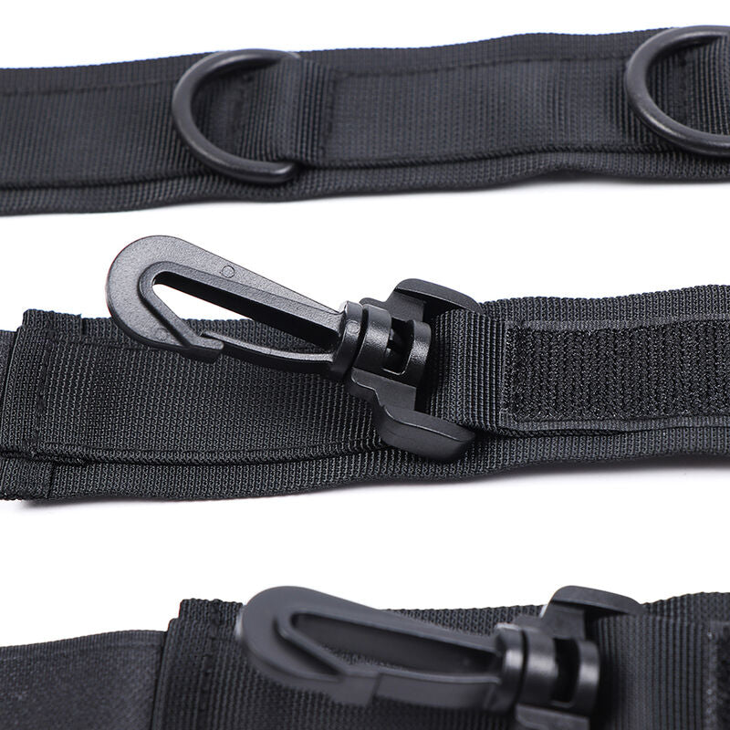 Ohmama Fetish Nylon Hogtie – Halsband & Handschellen, Klettverschluss