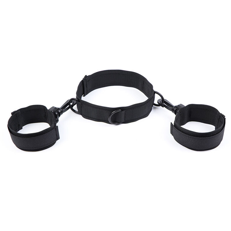 Ohmama Fetish Nylon Hogtie – Halsband & Handschellen, Klettverschluss
