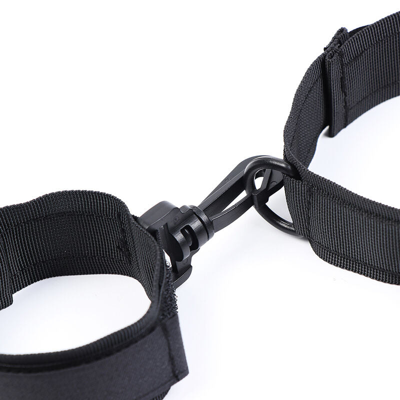Ohmama Fetish Nylon Hogtie – Halsband & Handschellen, Klettverschluss