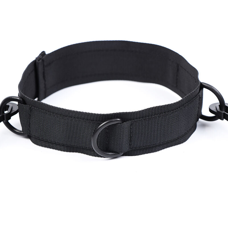Ohmama Fetish Nylon Hogtie – Halsband & Handschellen, Klettverschluss