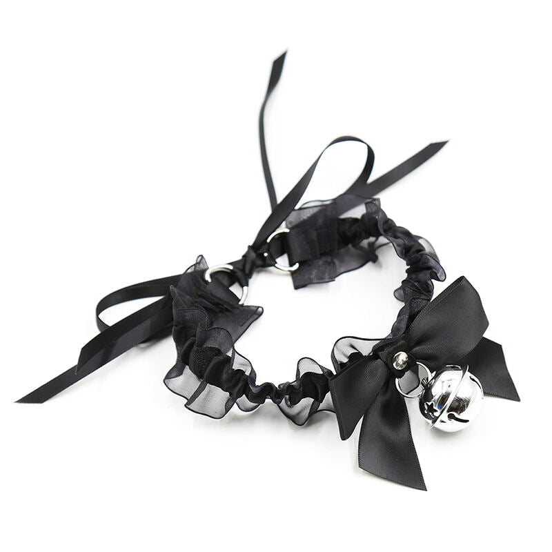 Ohmama Fetish Spitzen-Halsband mit Glöckchen – Polyester
