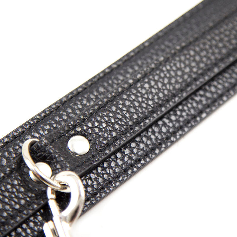 Ohmama Fetish Halsband Schlangenmuster mit Metallkette – Lederimitat