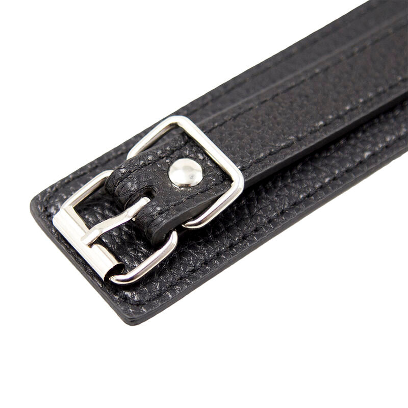 Ohmama Fetish Halsband Schlangenmuster mit Metallkette – Lederimitat