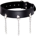 Ohmama Fetish Halskette aus Kunstleder mit Ringen & Kette
