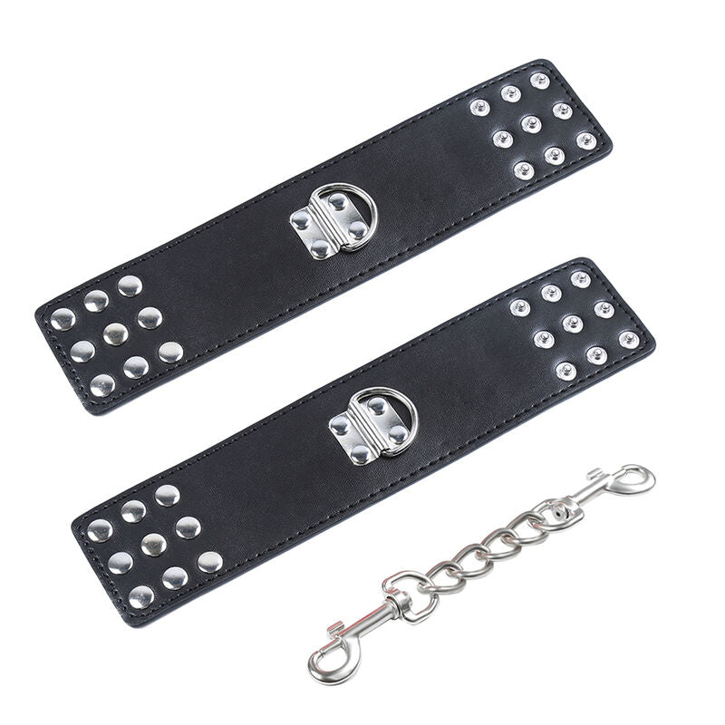 Ohmama Fetish Metall-Handschellen mit Nieten & Schnappbefestigung