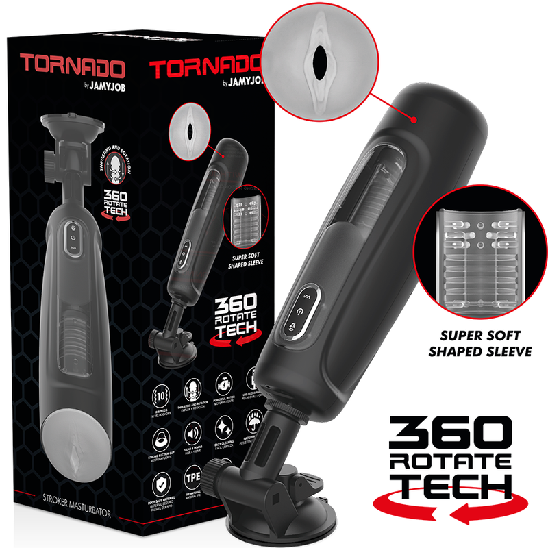 JamyJob Tornado 360° Rotate Tech Masturbator – Silikon