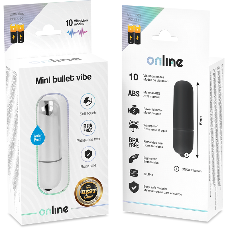 Online Mini Vibrations-Kugel – 10 Modi, silber