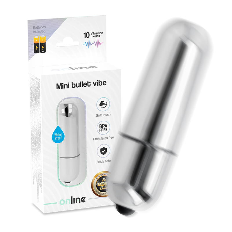 Online Mini Vibrations-Kugel – 10 Modi, silber