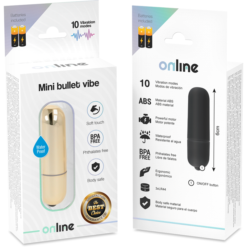 Online Mini Vibrations-Kugel – 10 Modi, gold