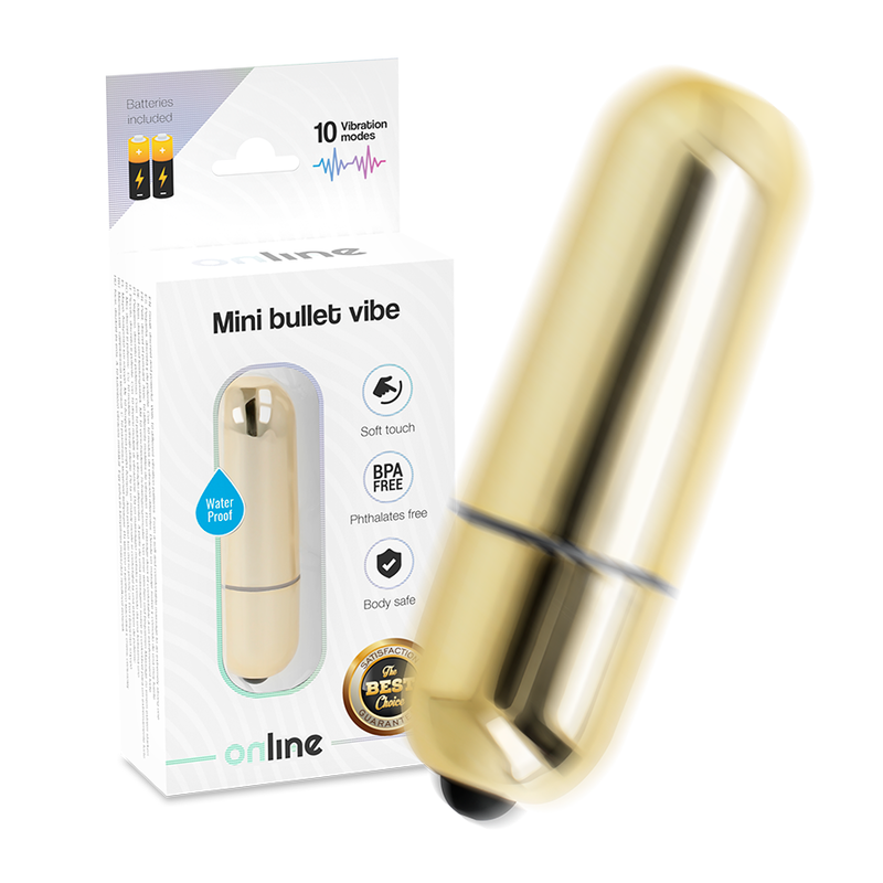 Online Mini Vibrations-Kugel – 10 Modi, gold