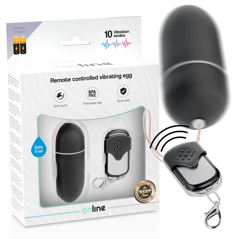 Online Vibrationsei L mit Fernbedienung – schwarz