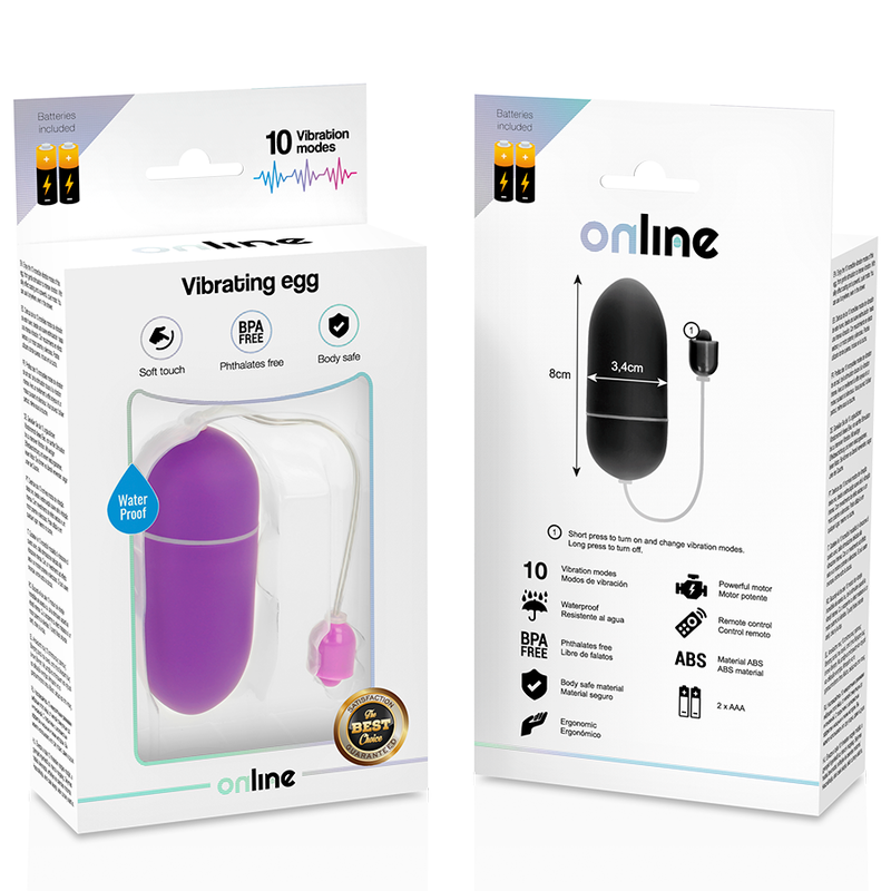 Online Wasserdichtes Vibrationsei – flieder, 10 Modi