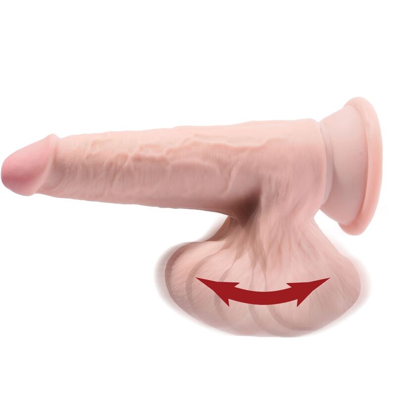 King Cock Plus 3D Dildo Swinging Balls 15.2 cm – helle Haut